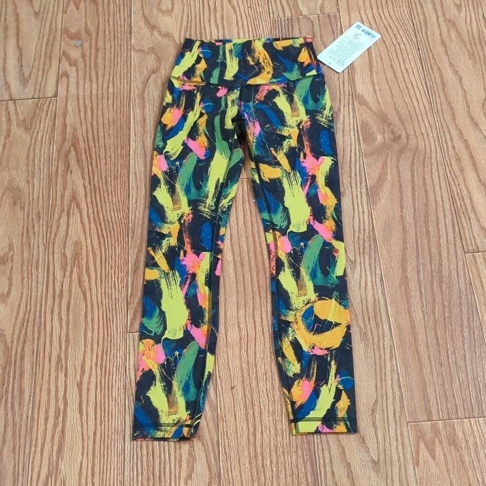 Lululemon Wunder Train Tight High Rise 25" Multicolor Paint Stroke Womens Size 4